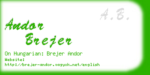 andor brejer business card